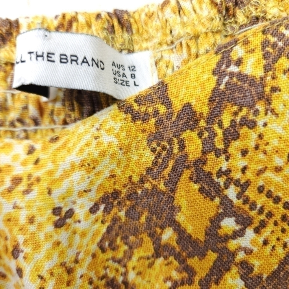 New Anthropologie Faithful the Brand Yellow Brown Boho Maxi Dress Sz 8 - Picture 7 of 13
